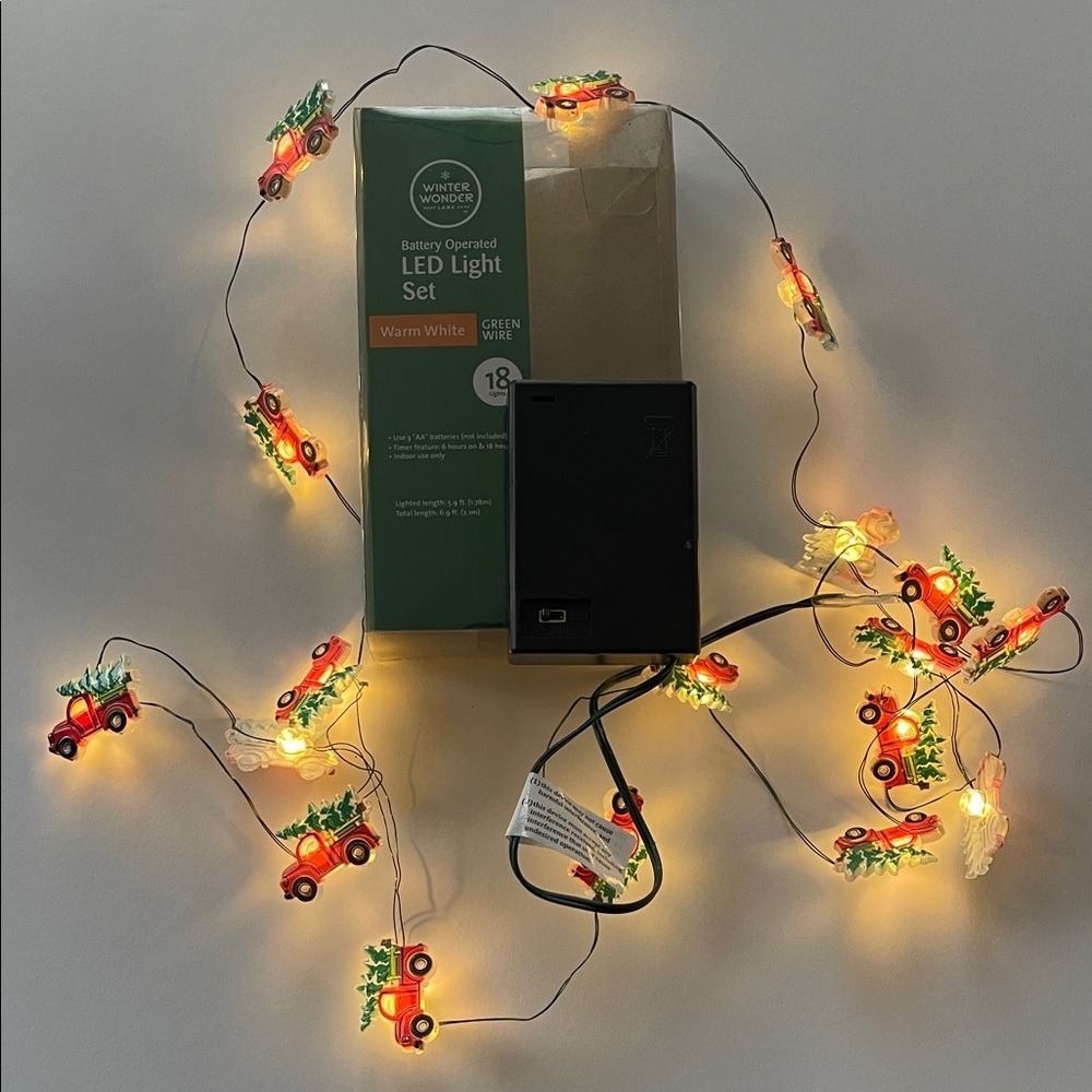 Winter Wonder Christmas Truck LED String Lights Green Wire